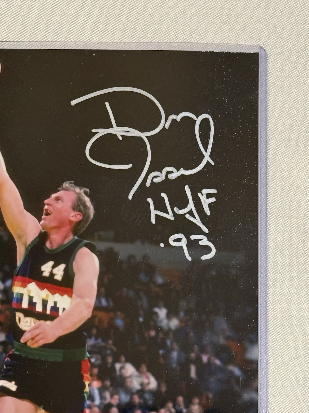 Dan Issel Signed Inscribed Denver Nuggets 8×10 Photo Schwartz COA