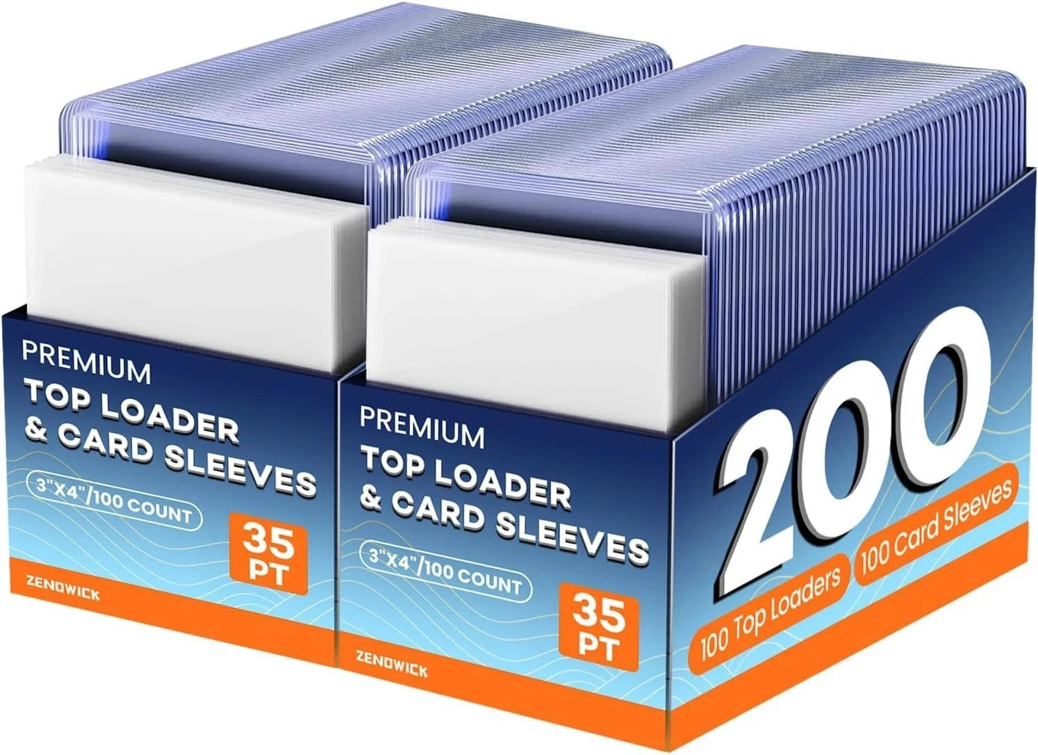 200 Trading Card Sleeves & Holders – 100 Hard 3″x4″ Toploaders + 100 Soft Penny.