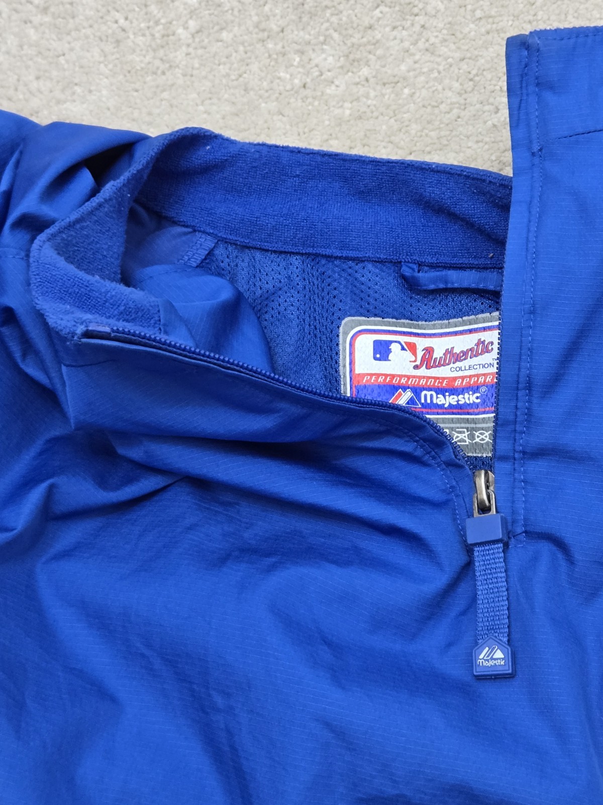 majestic chicago cubs windbreaker 5 XL 1/4 zip Pullover blue water repellent