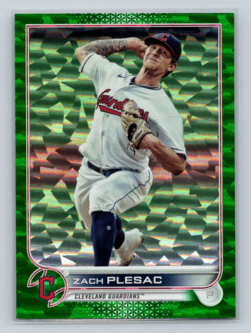 2022 Topps #377 Zach Plesac Green Foilboard #/499