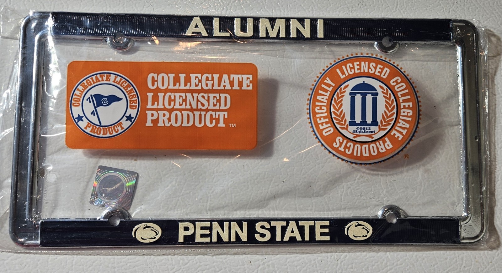 Penn State Nittany Lions Alumni Metal License Plate Frame – New Chrome Finish