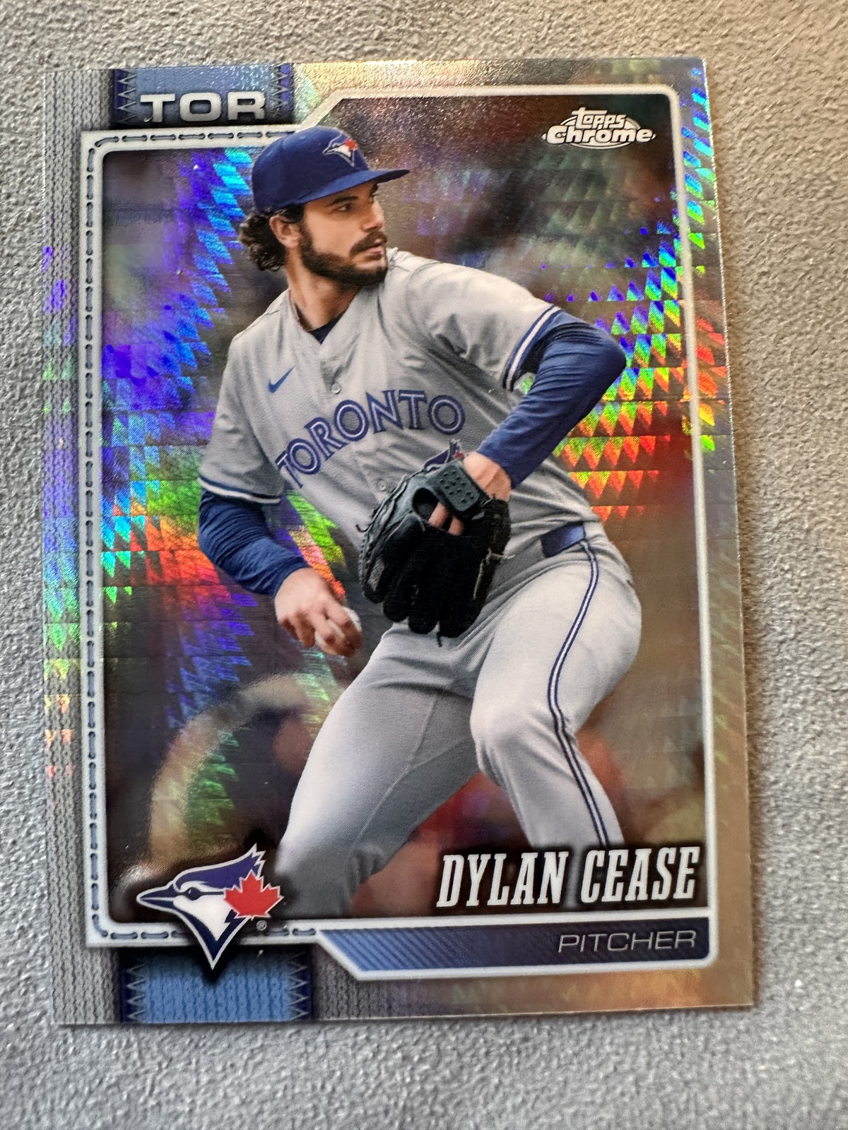 Dylan Cease 2026 Topps Chrome #208 Toronto Blue Jays Prism Refractor
