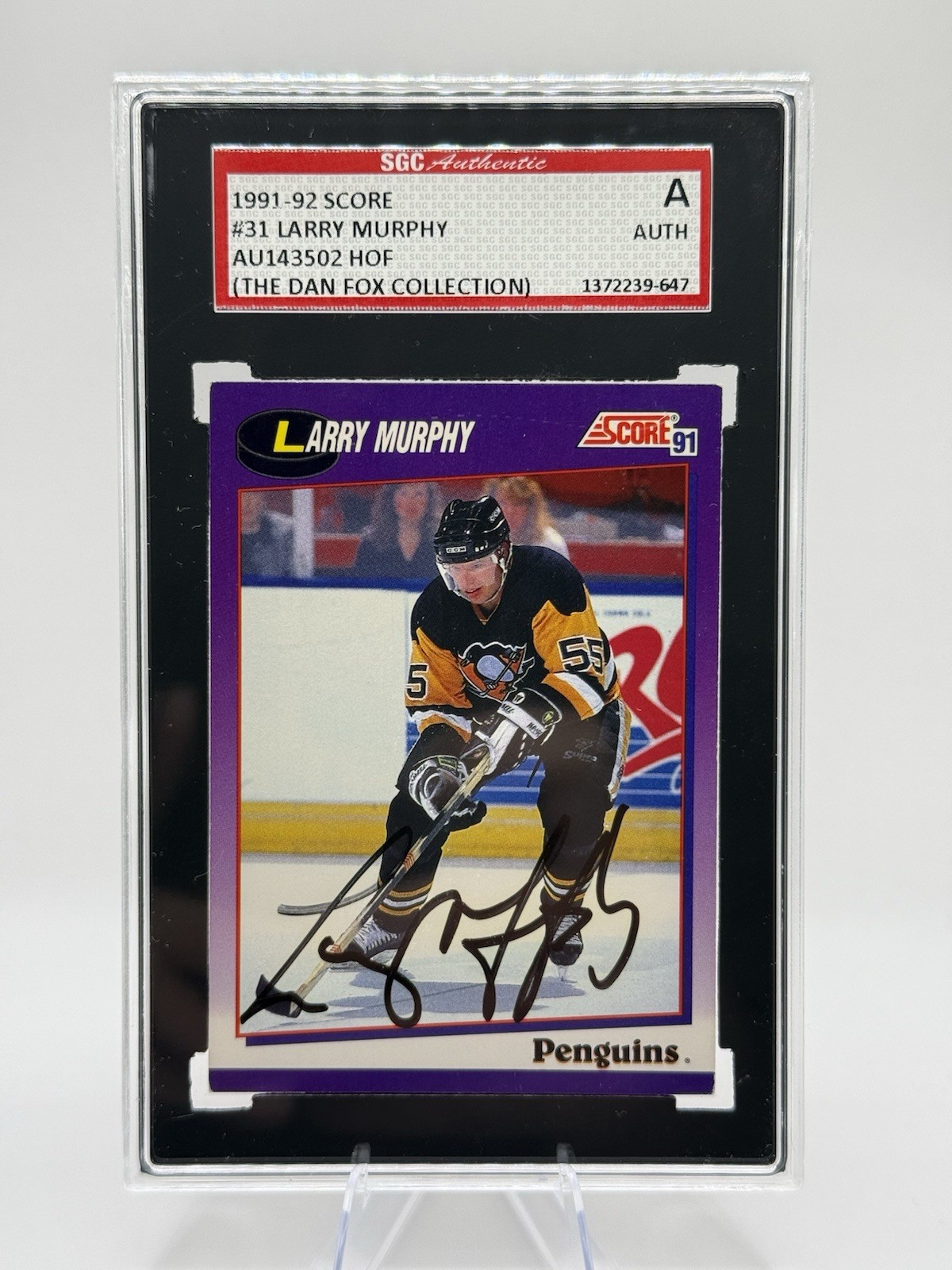 1991-92 SCORE American Larry Murphy #31 SGC Authenticated On Card Auto