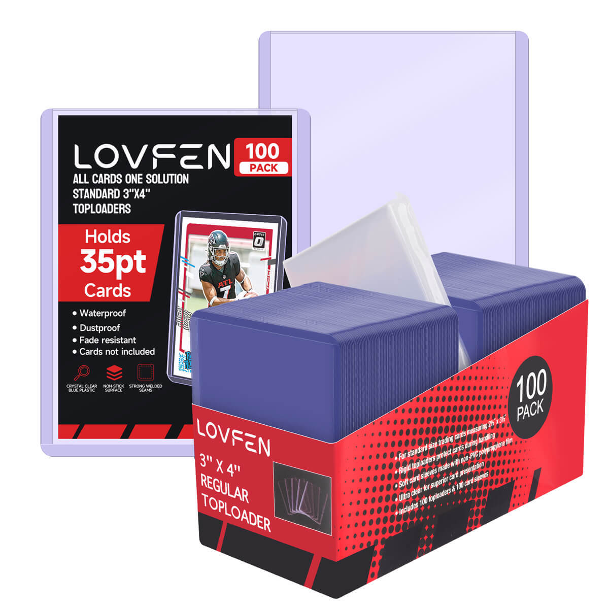Toploader 100ct With 100 sleeves 35pt 55pt 100pt 130pt 180pt Pokémon Card Holder