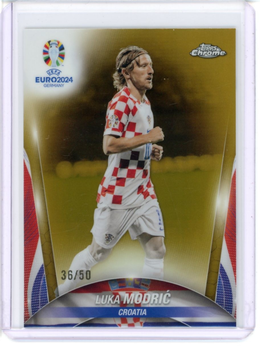 2024 TOPPS CHROME UEFA EURO SOCCER GOLD REFRACTOR LUKA MODRIC /50