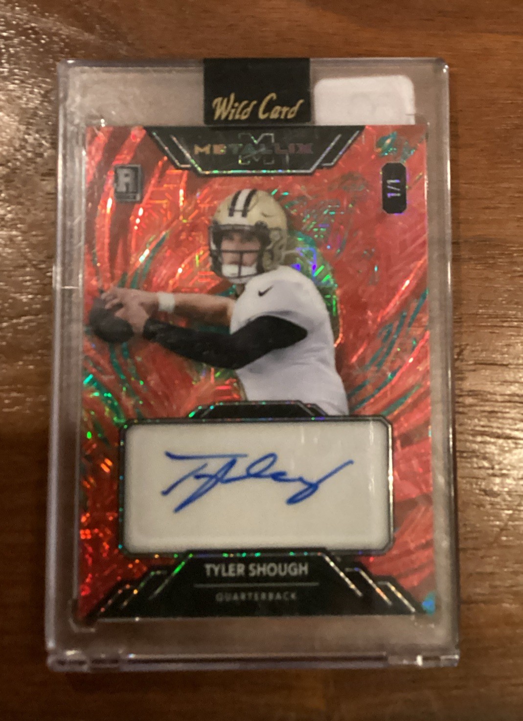 Tyler Shough 1/1 Auto Rookie Card Metallix Mojo by Wild Card 2025