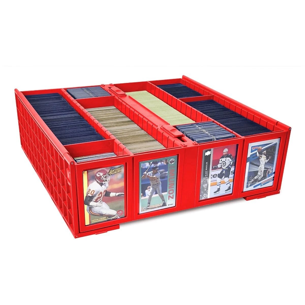 BCW Card Bin Hold Trading Gaming Sport Cards Toploaders Magnetic 3200 Box in RED