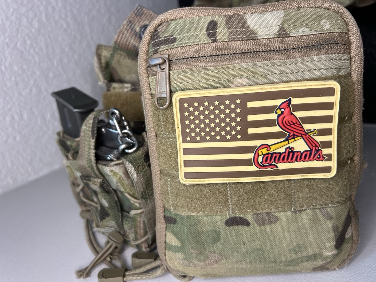 Military Combat American Flag St. Louis Cardinals￼ PVC Patch W Vlcro
