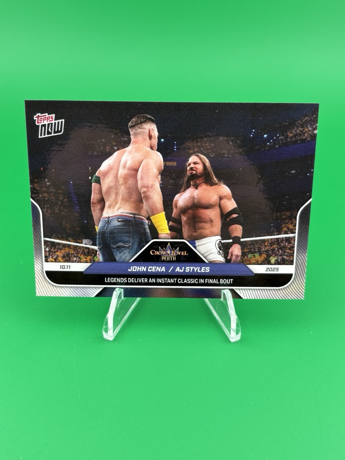 2025 Topps Now WWE John Cena AJ Styles #107 Legends Final Bout