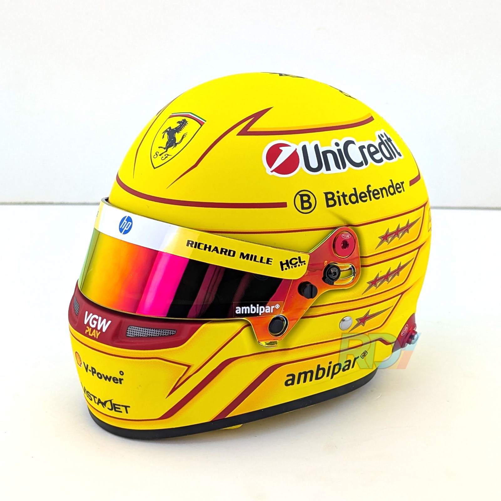 2025 Lewis Hamilton Mini Helmet – 1:2 Scale Bell Ferrari F1 Helmet – 4100414