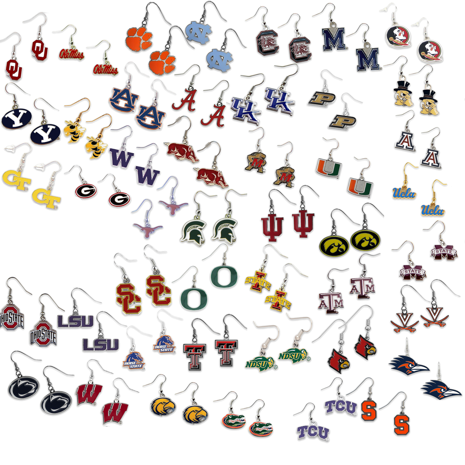 NCAA dangle drop charm earrings PICK YOUR TEAM