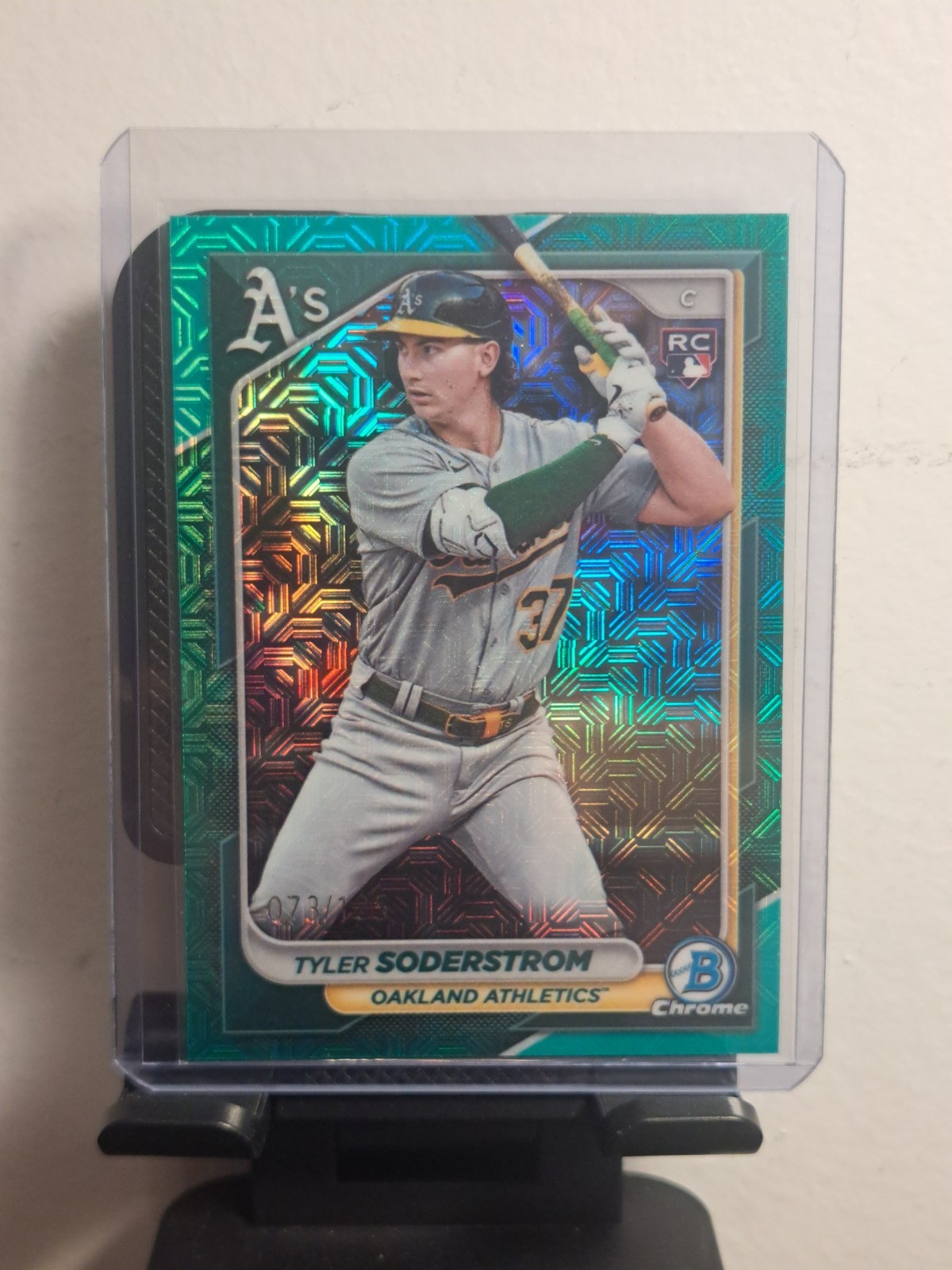 2024 Bowman – Tyler Soderstrom #15 Chrome Aqua Mojo Refractor /125 (RC) M
