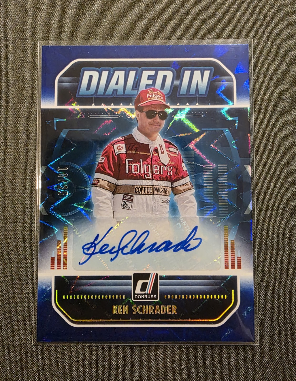 2026 Panini Donruss Racing Ken Schrader Dialed In Blue Xplosion Auto /25
