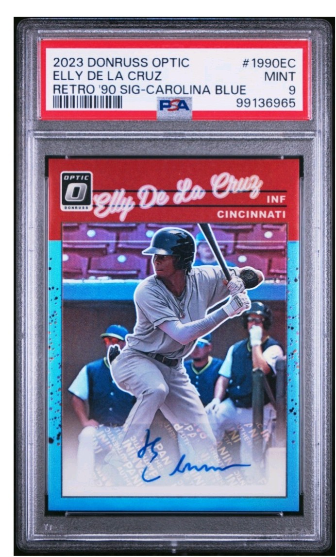 2023 Panini Donruss – Optic Retro 1990 Sig-Elly De La Cruz Carolina Blue 23/35