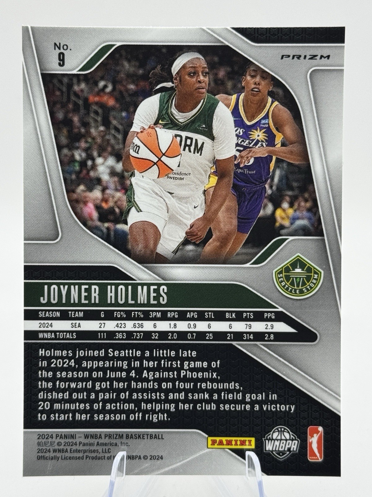 ❄️ 2024 WNBA Panini Prizm – Joyner Holmes #9 ICE Prizm Seattle Storm