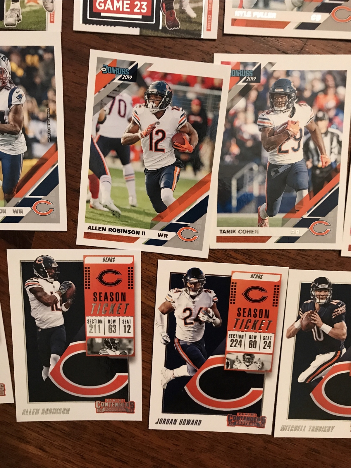 Chicago Bears Cards Mack, Montgomery, Urhlacher, Robinson, Option #1