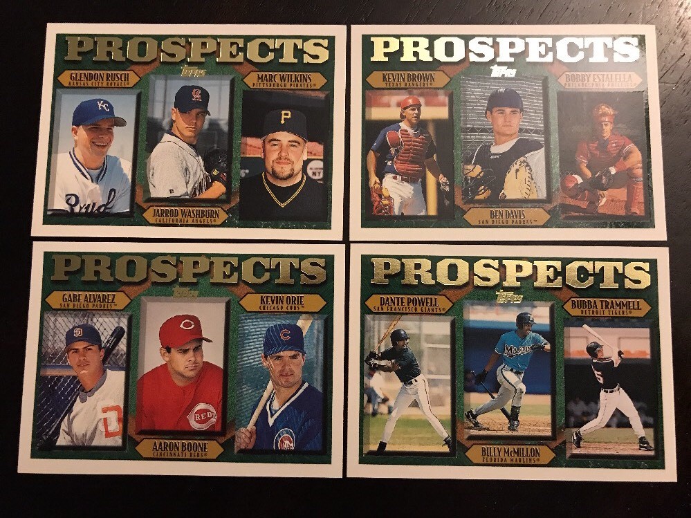 1997 Topps Prospects Lot #204 #205 #206 #207 BOONE-WASHBURN-BUBBA 12 RC’s!