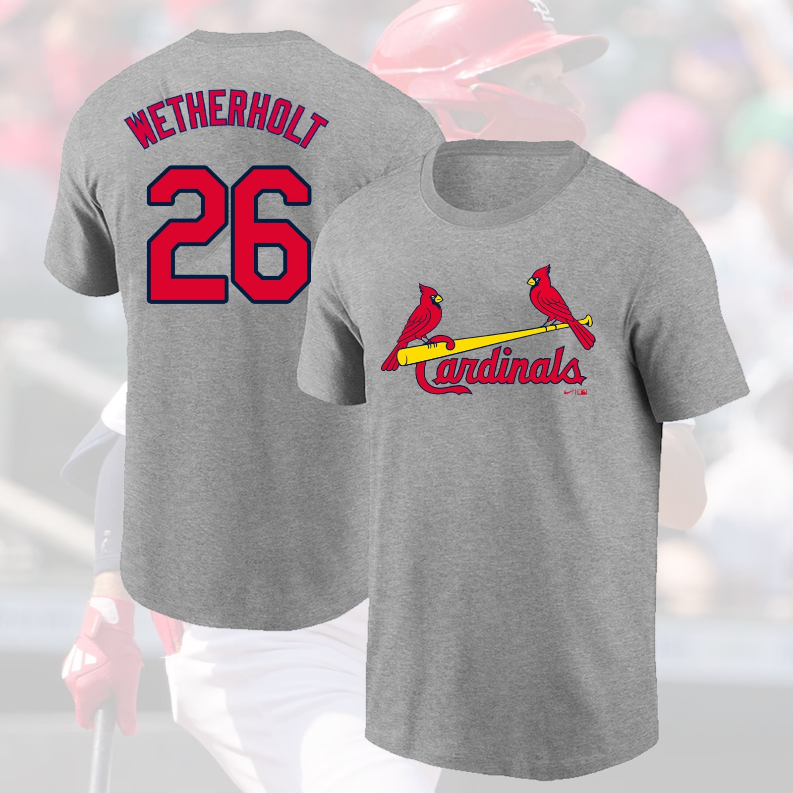 NEW – JJ Wetherholt #26 St. Louis Cardinals 2026 Player Name & Number Fan Look