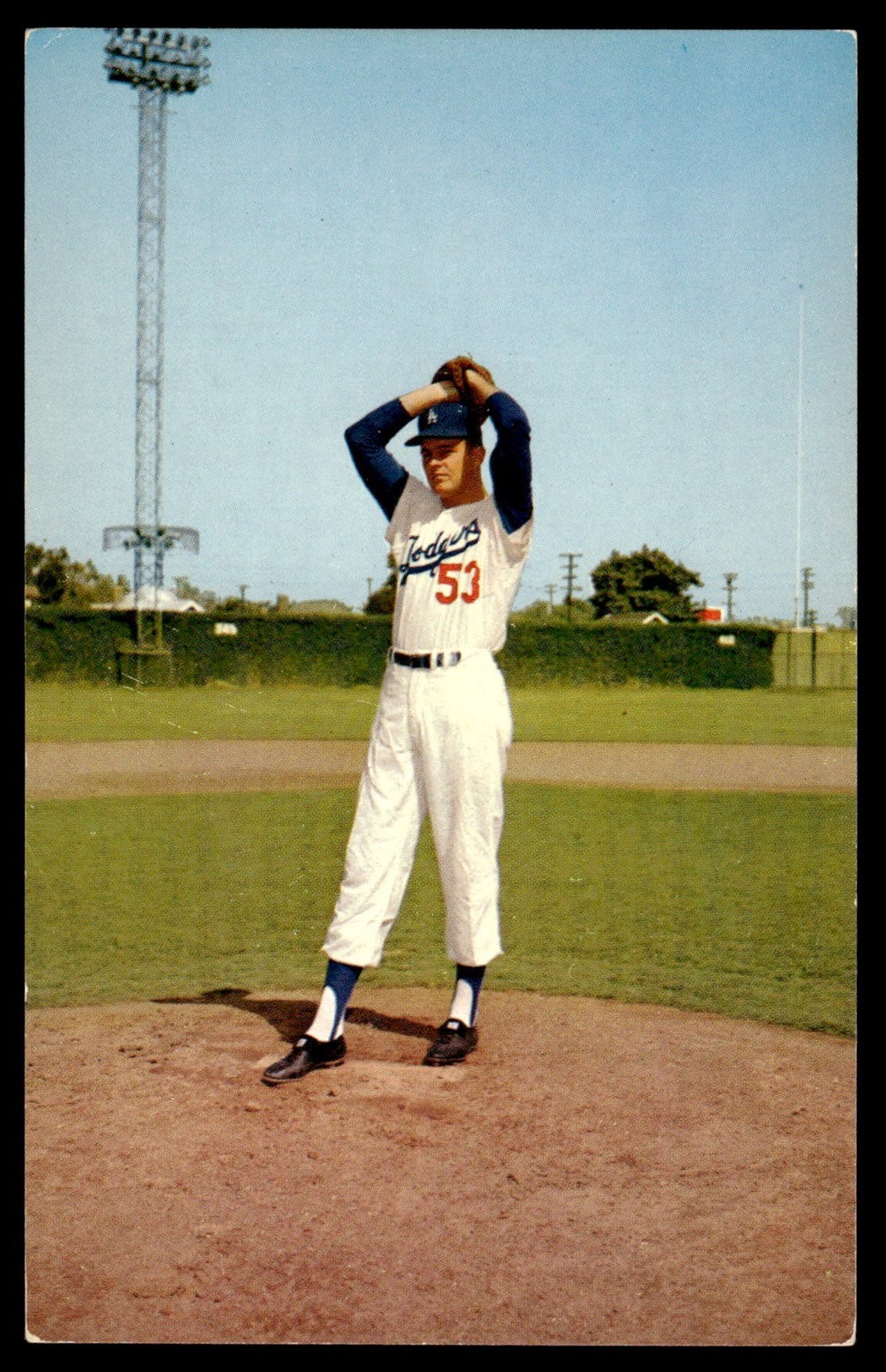 1959 Mirro Krome L.A. Dodgers Team Issued Postcard Baseball Don Drysdale *TP472