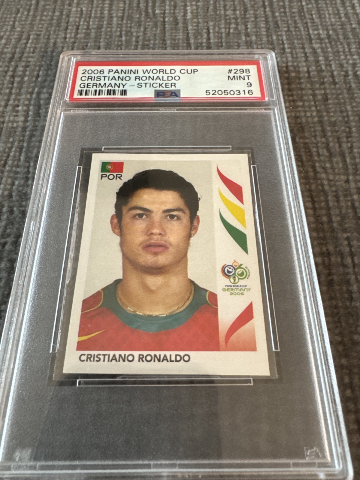 2006 Panini FIFA World Cup Germany – Cristiano Ronaldo – Sticker- PSA 9 MINT!