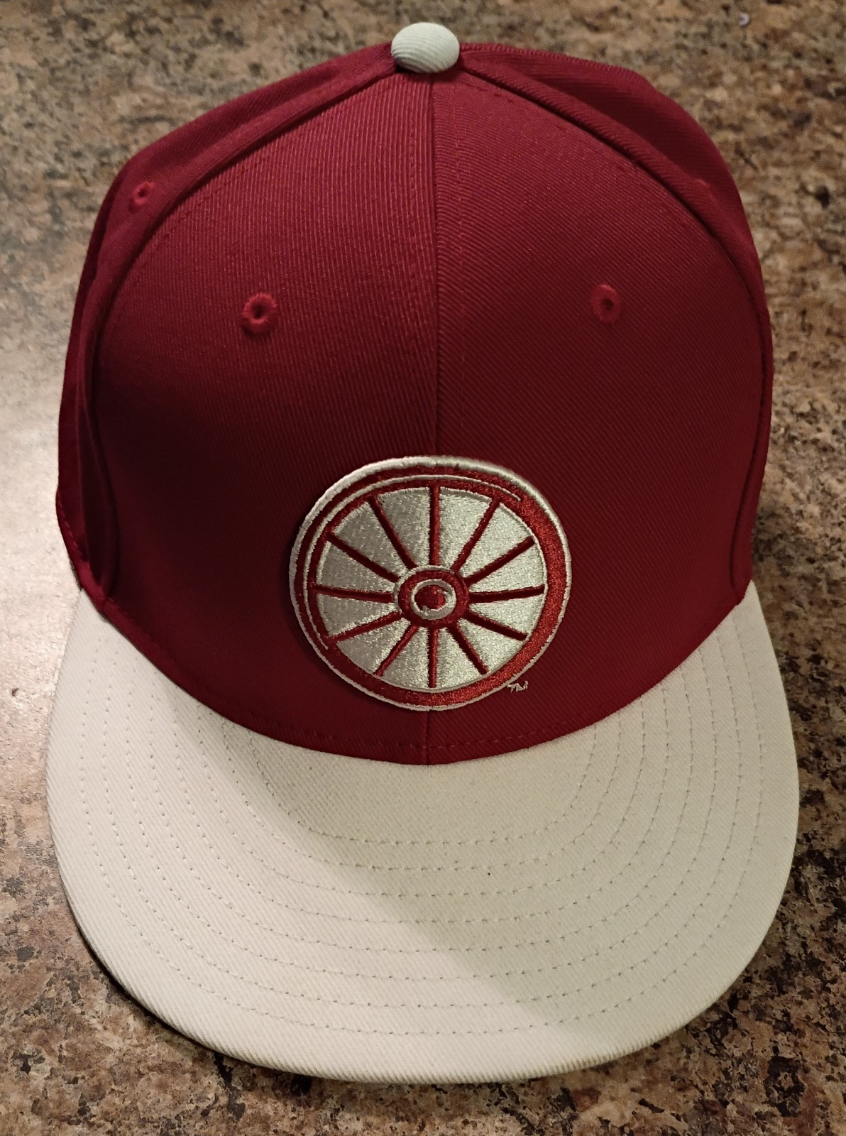 Nike Oklahoma Sooners Campus Fitted Hat Crimson Creme Jordan Wagon Wheel 7 1/2