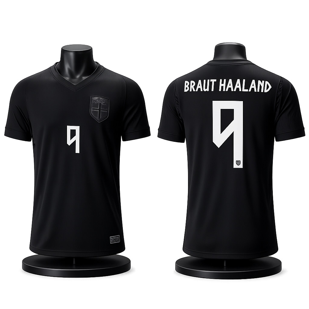 Norway Heritage Black Soccer Jersey Vintage Football Fan Shirt Custom Name
