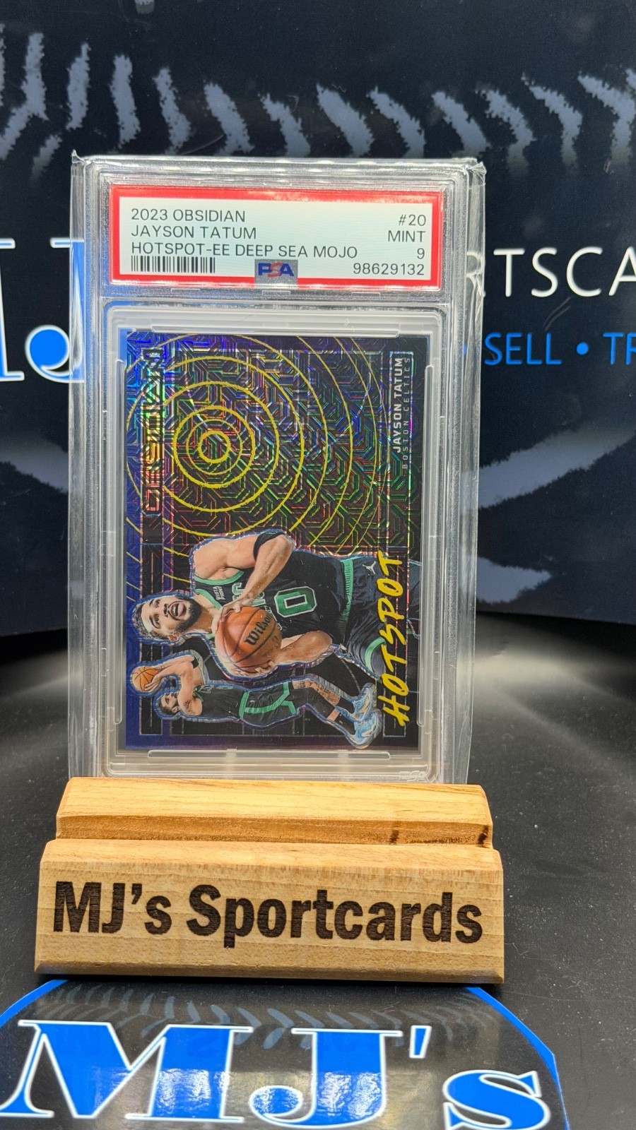 JAYSON TATUM 2023 OBSIDIAN #20 HOTSPOT-EE DEEP SEA MOJO 2/5 PSA 9 POP 1