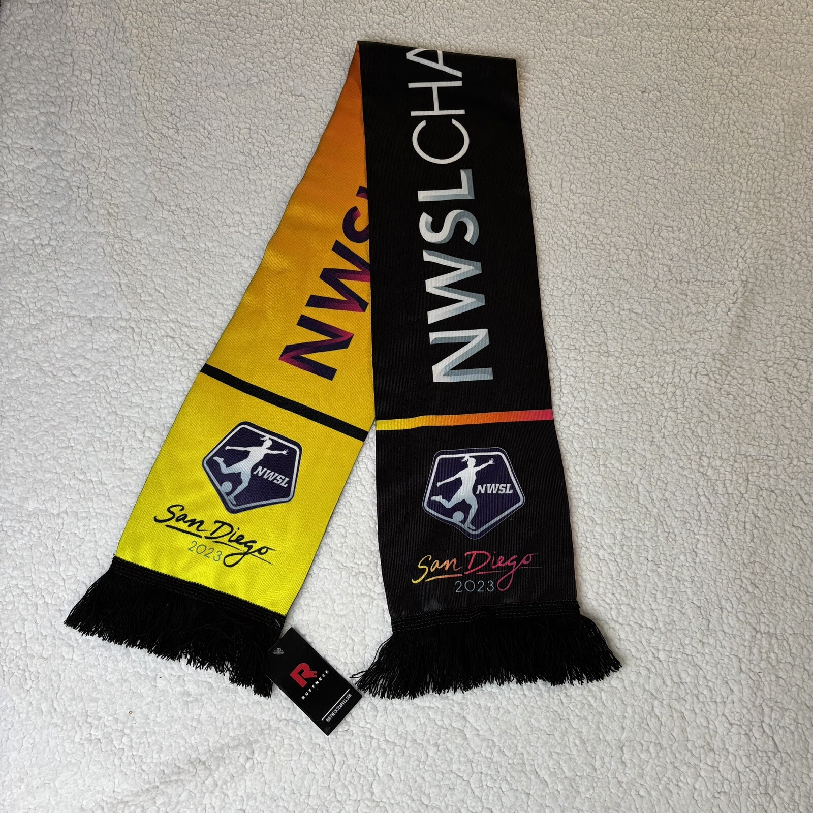 Ruffneck NWSL San Diego Championship Scarf Black Yellow Orange Pink