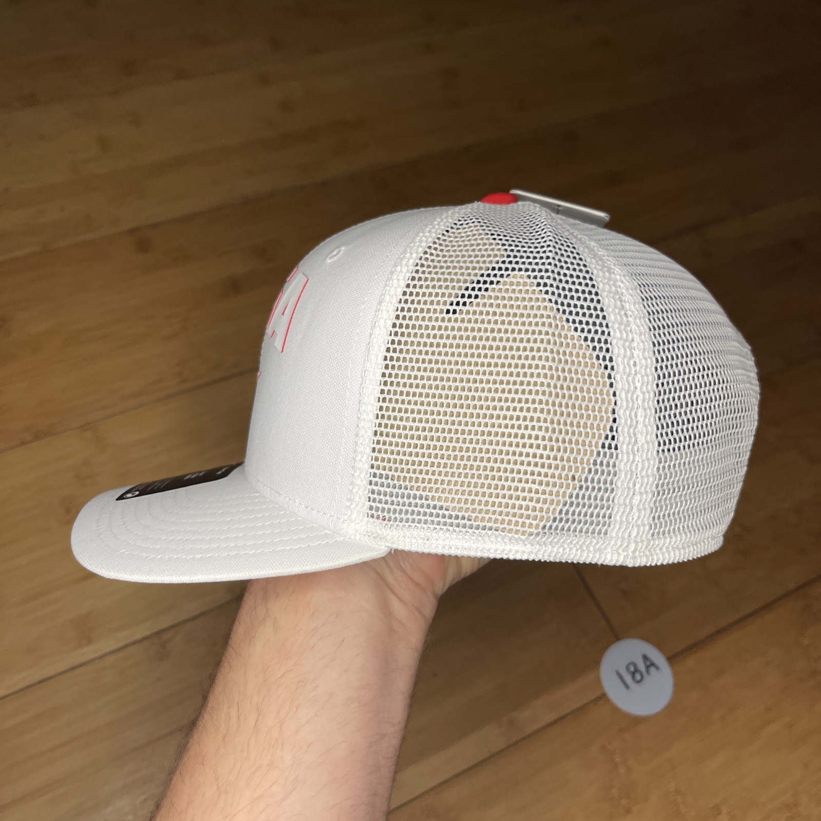 Nike Rise Georgia Bulldogs UGA All White Whiteout DRI-FIT Mesh Snapback Hat Mens