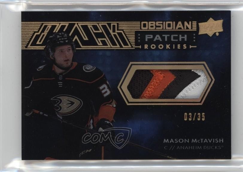 2021 SPx UD Black Obsidian Rookie Jersey Gold 3/35 Mason McTavish Patch RC 09th