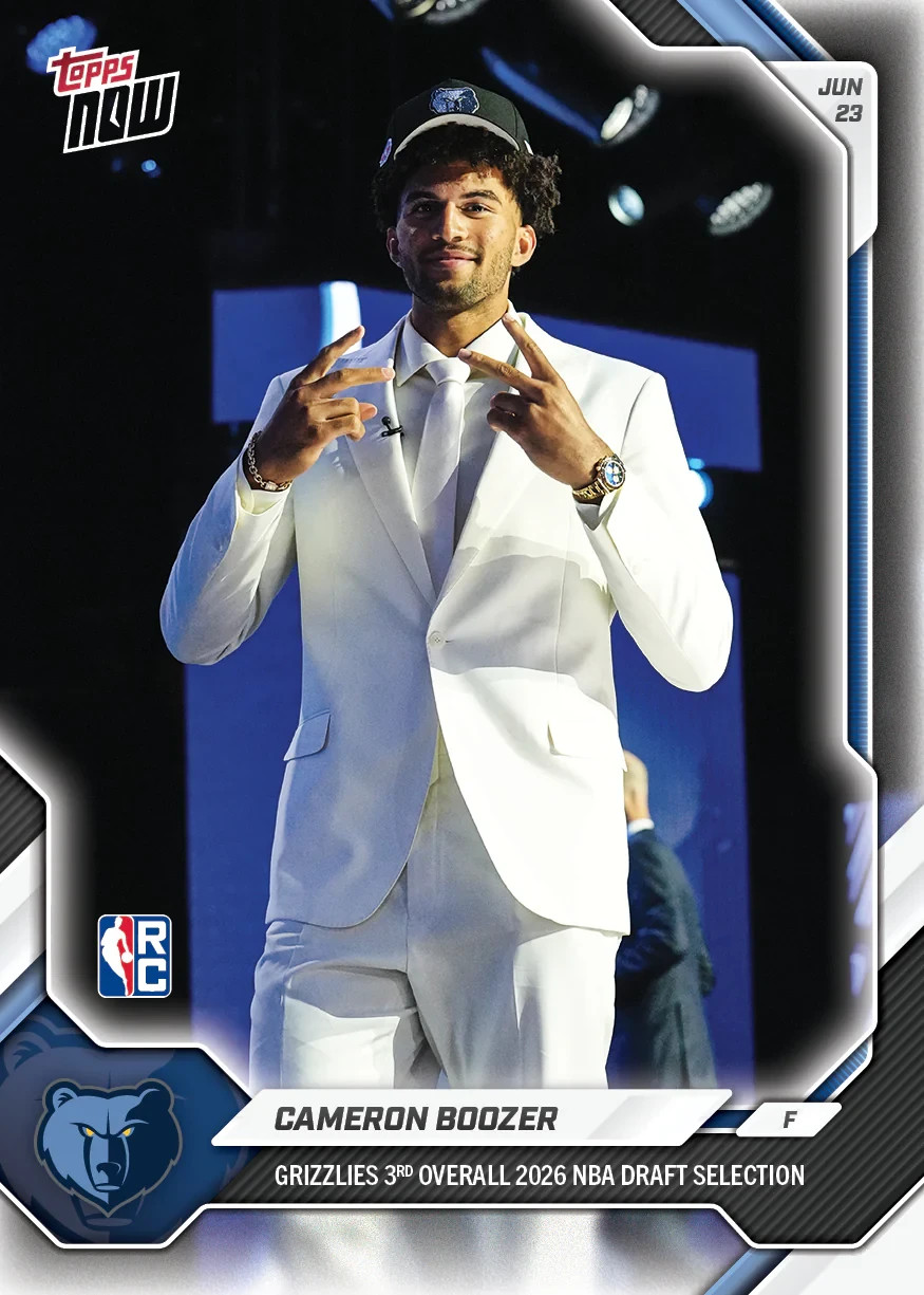 2026 NBA DRAFT Topps NOW CBOO CAMERON BOOZER MEMPHIS GRIZZLIES PICK 3 PRESALE