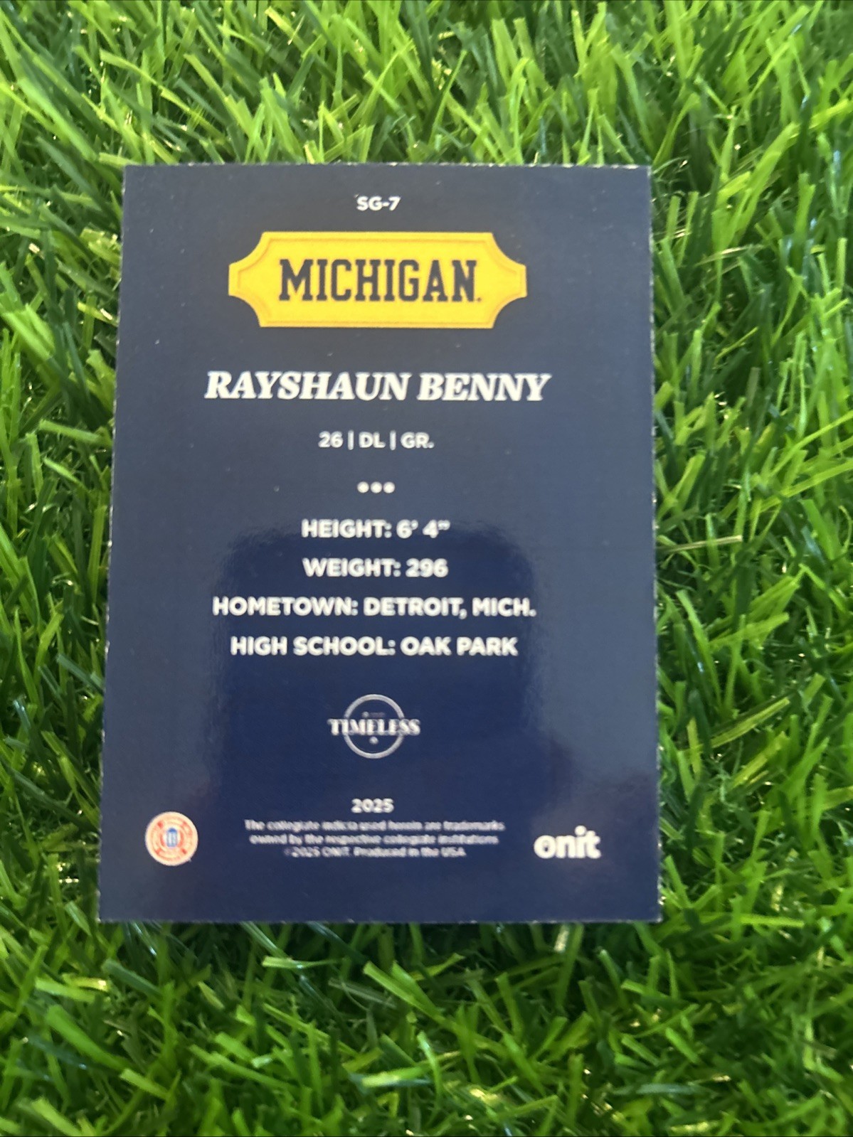 2025 Onit Athlete Rayshaun Benny Timeless Stained Glass Insert #SG-7 /25 F49