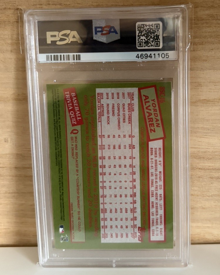 2020 Topps Silver Pack Yordan Alvarez Refractor Rookie Card #16 PSA 10 Astros