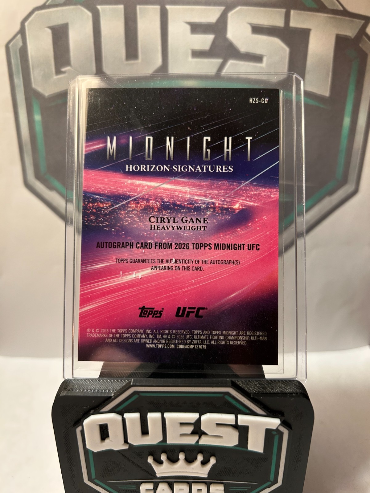 2026 Topps Midnight Horizon Signature Ciryl Gane Auto #3/12 RC