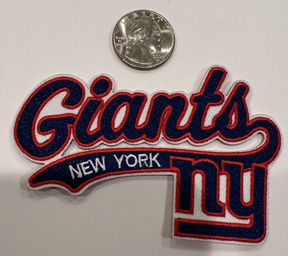 New York Giants Embroidered iron on logo patch Approx 4”x 2.5” Awesome!