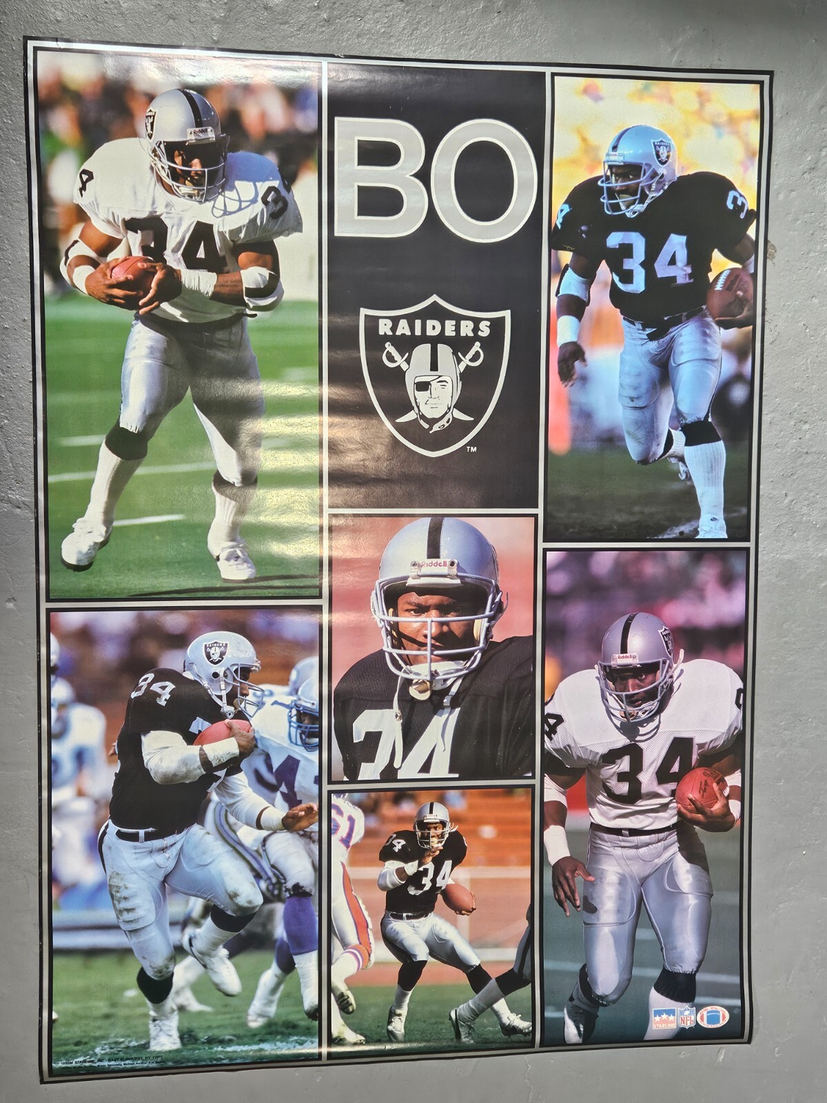 Bo Jackson 1990 NOS SEALED VINTAGE LA Raiders Starline 42×58″ Subway Poster RARE