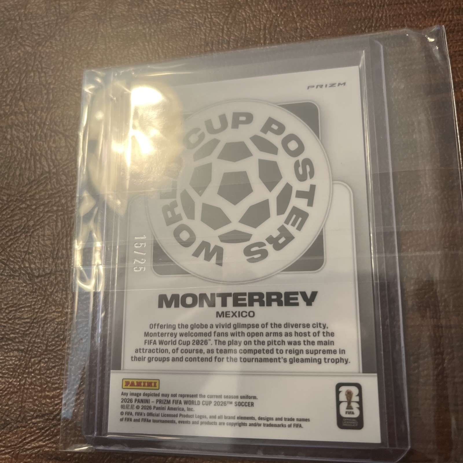 2026 Panini Prizm FIFA World Cup Posters Monterey Mexico CASE HIT SSP MOJO /25