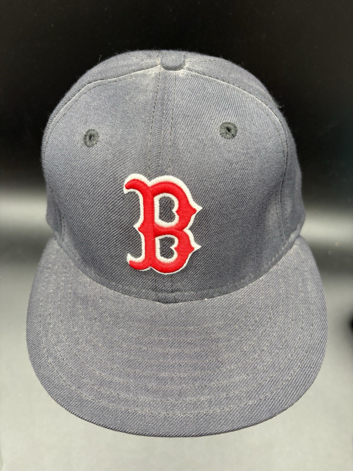 Boston Red Sox Gray/Blue Denim Snapback Hat Red B Logo MLB New Era Vtg