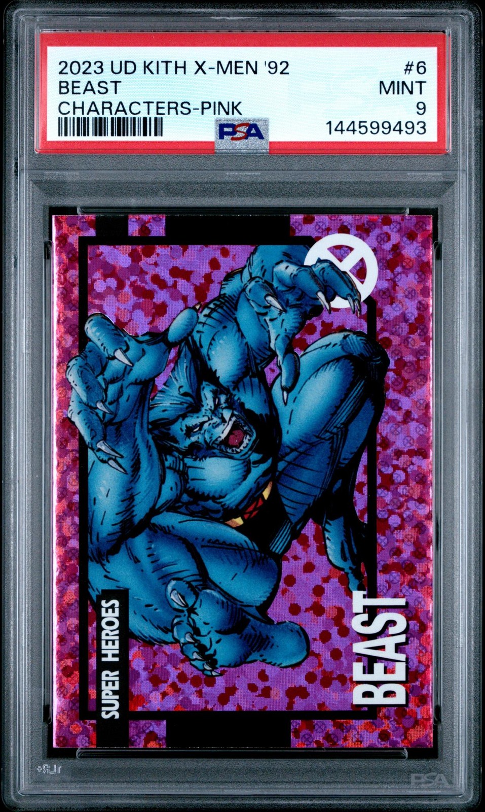 2023 Upper Deck Kith X-Men ’92 Characters Pink Beast #6 /1 PSA 9
