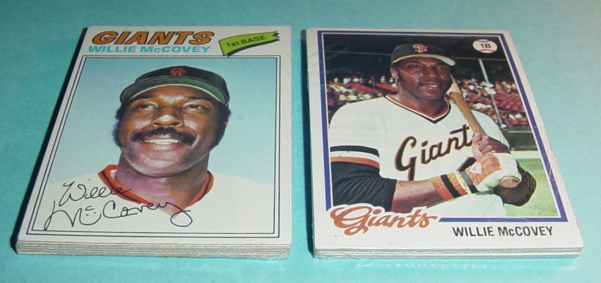 1977 #547 1978 #34 Topps Baseball Sealed cello 10 Pack lot Willie McCovey HOF