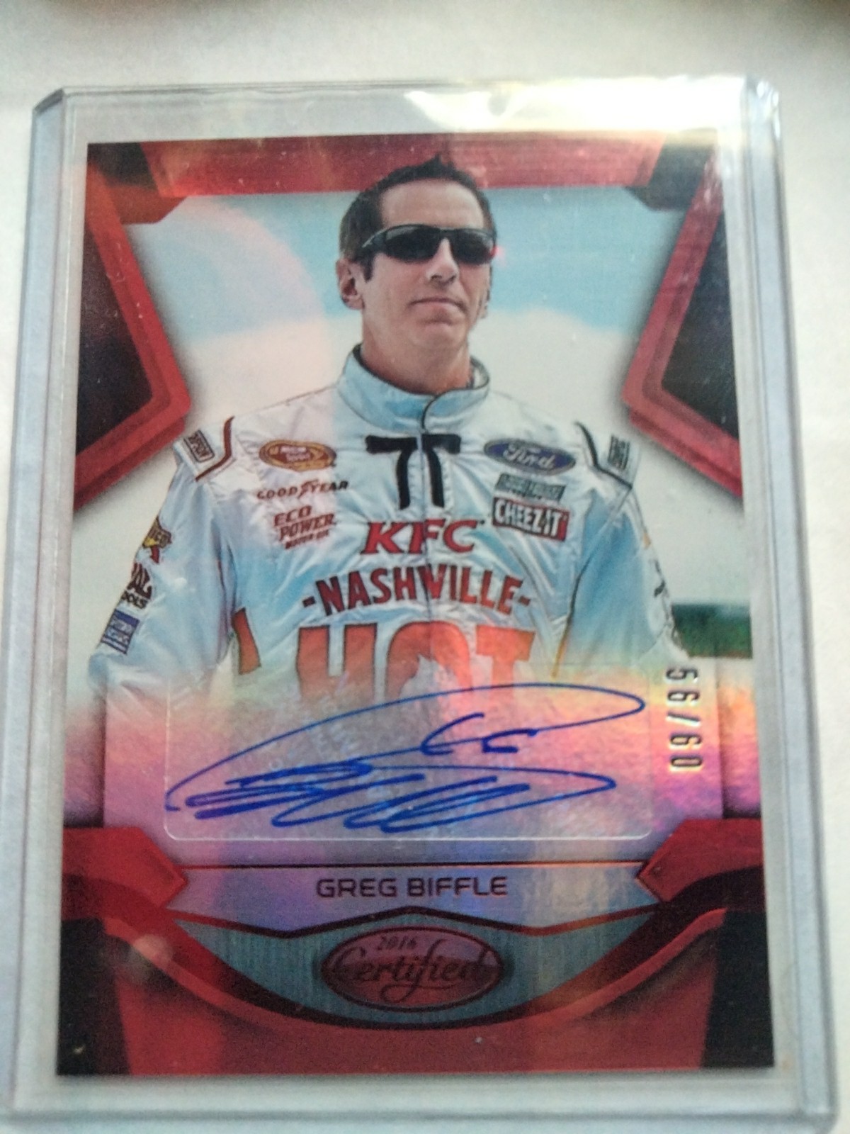 2016 Panini Certified Greg Biffle Auto 56/60 KFC Nashville Hot# GB1 MINT NASCAR