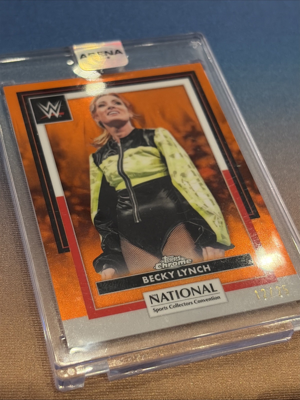 Becky Lynch 2026 Topps Chrome The National NSCC Exclusive WWE Orange /25