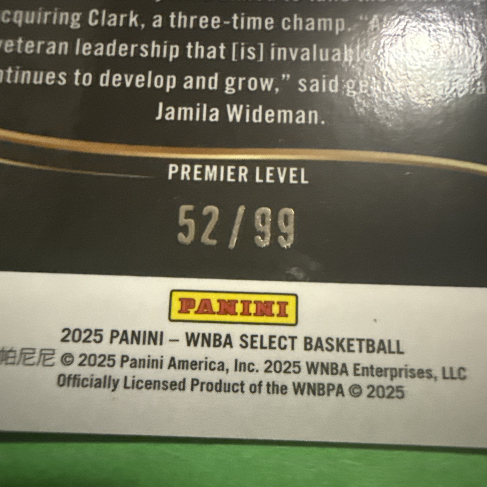 2025 Panini Select WNBA #152 Alysha Clark Black Gold Prizms #52/99