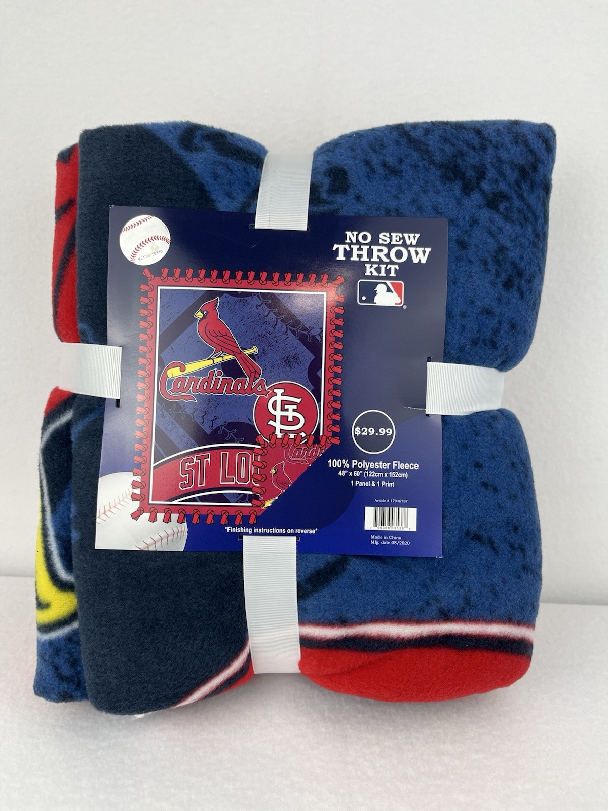 St. Louis Cardinals No Sew Throw Kit 100% Polyester Fleece Blanket 48″x60″