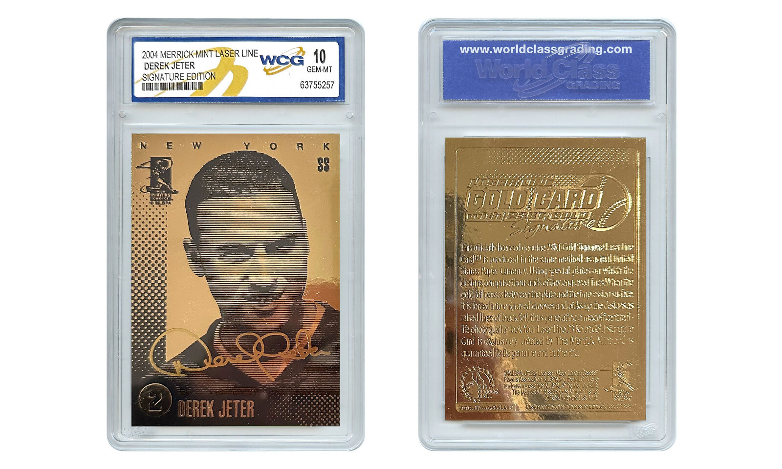 DEREK JETER NY Yankees 2004 Gold SIGNATURE LL 23K GOLD Card – Graded GEM-MINT 10