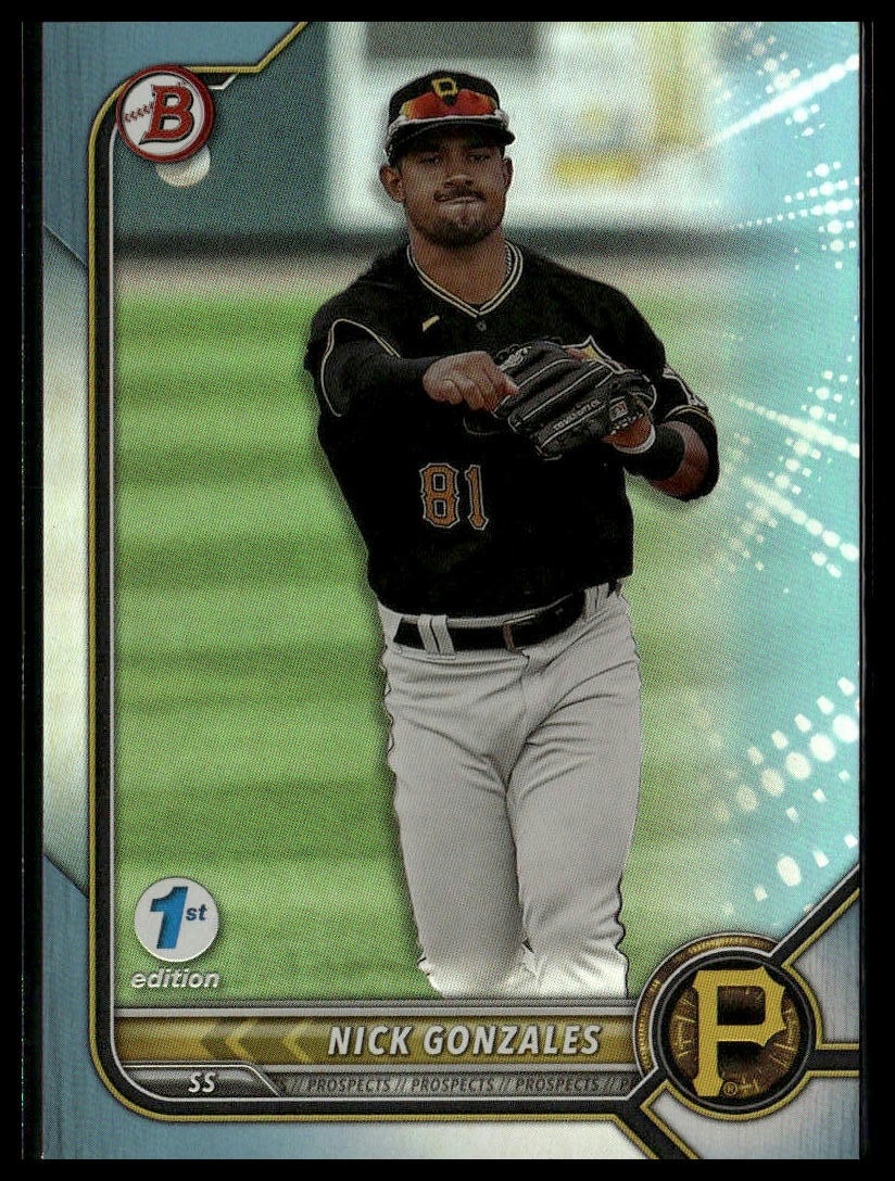 2022 Bowman 1st Edition #BPPF-77 Nick Gonzales Sky Blue Foil