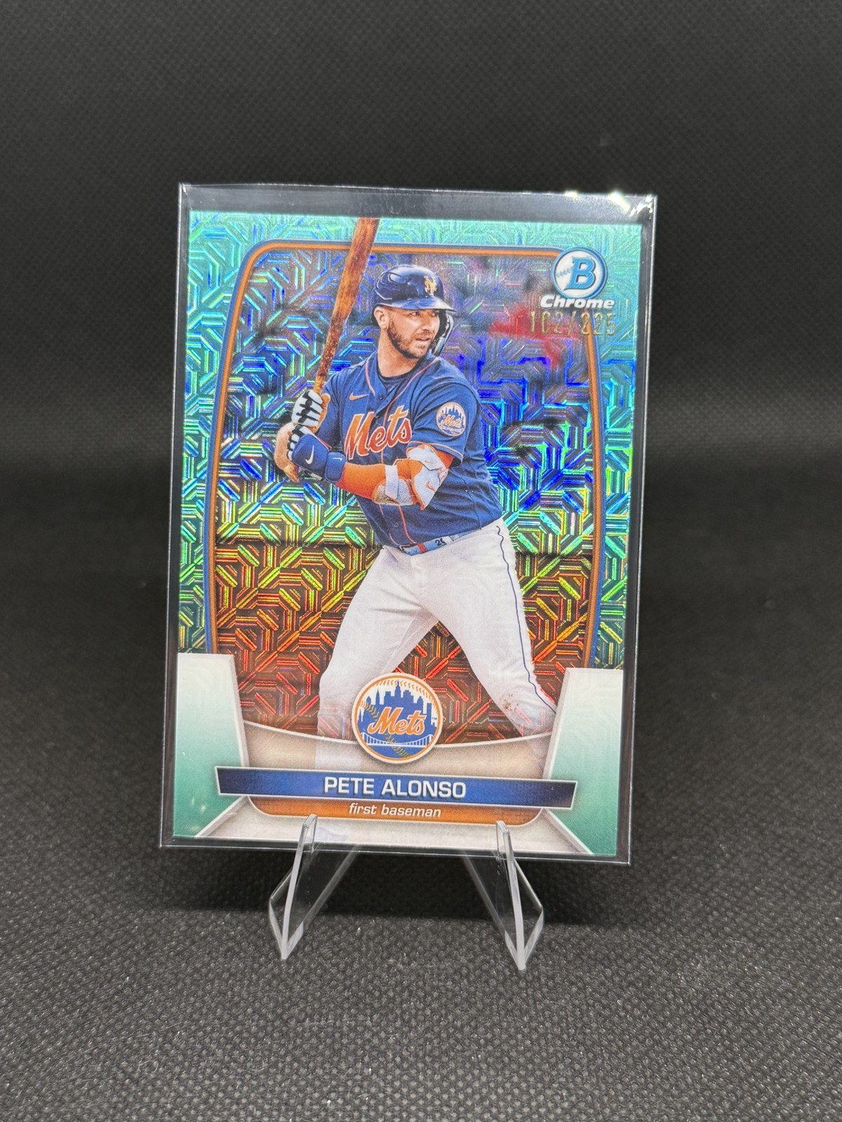 2023 Bowman – Pete Alonso #78 Chrome Aqua Mojo Refractor /225