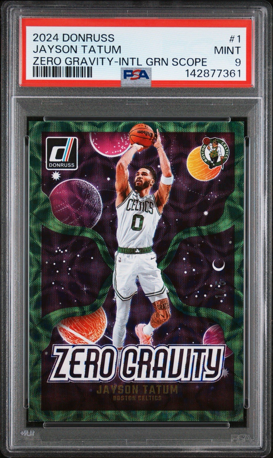 Jayson Tatum Donruss International Zero Gravity Green Scope /5 Celtics