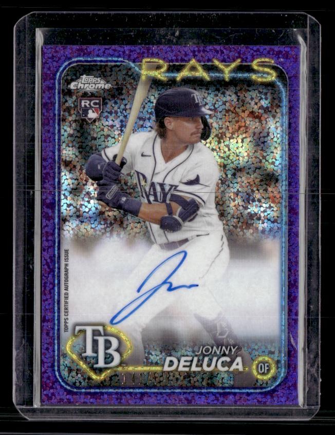 2024 Topps Chrome #RA-JDE Jonny Deluca Autograph Purple Speckle Refractor SN,AU