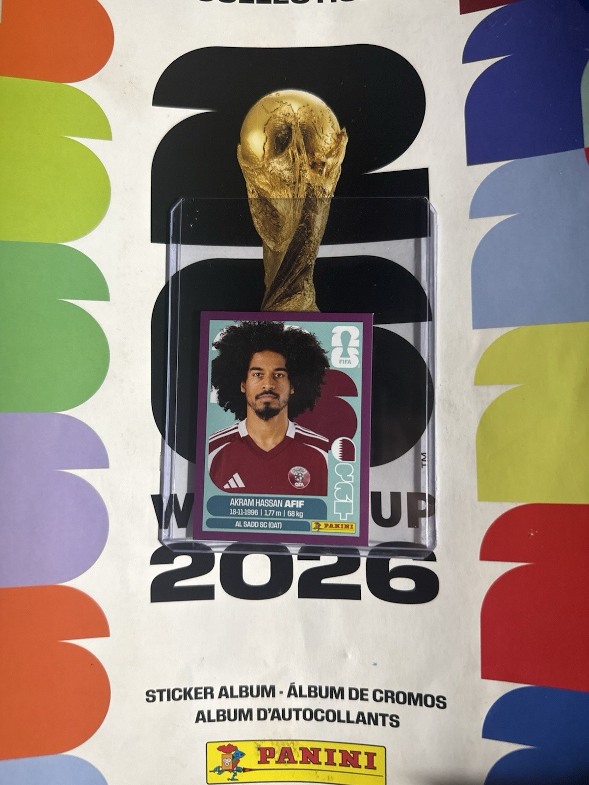 Akram Hassan Afif Purple Parallel 2026 World Cup Album Sticker #QAT 18